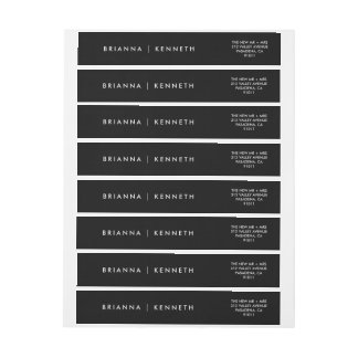 エレガントモダン結婚黒 ラップアラウンドラベル