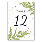 エレガントモダン緑と金ゴールド結婚の テーブルナンバー (正面)