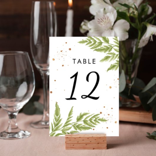 エレガントモダン緑と金ゴールド結婚の テーブルナンバー