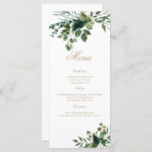 エレガントモダン緑色水彩 メニュー (正面/裏面)