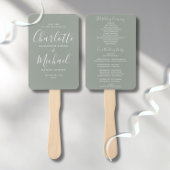 エレガントモダン署名スクリプト結婚式 プログラム ハンドファン