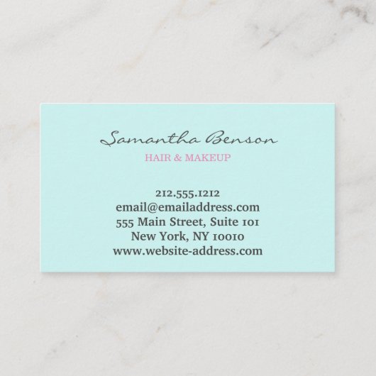 エレガントモダン美容師 名刺 (裏面)