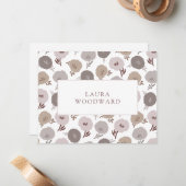 エレガントモダン花パーソナライズされた柄 ノートカード (正面/裏面インサイチュ)