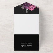 エレガントモダン花模様ムーディ結婚ーズ オールインワン招待状 (外側)