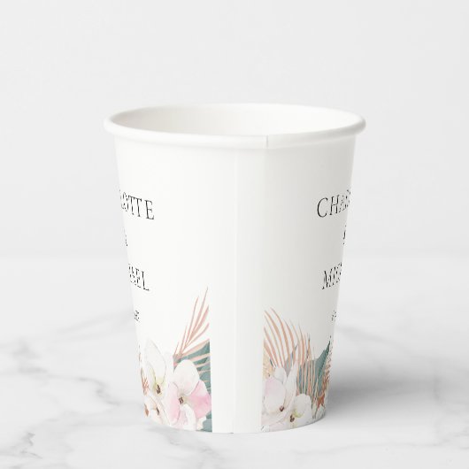 エレガントモダン花結婚の花 紙コップ (右)