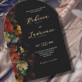 エレガントモダン花結婚弓 招待状