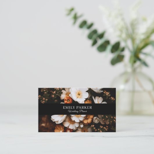 エレガントモダン花 名刺 (スタンド正面)