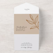 エレガントモダン葉テラ結婚ロッタ オールインワン招待状 (外側)