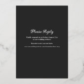 エレガントモダン葉バラ金ゴールド結婚ズ 箔招待状 (裏面)