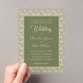 エレガントモダン葉フローラ結婚 アクリル招待状 (インサイチュ (ポータブル))