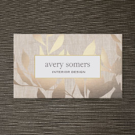 エレガントモダン葉内装ベージュ 名刺