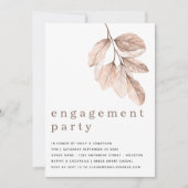 エレガントモダン葉婚約パーティ 招待状 (正面)
