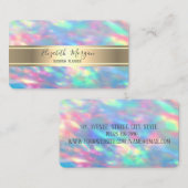 エレガントモダン虹色金ゴールドストライプ 名刺 (正面/裏面)