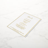 エレガントモダン詳細ゴールドフォイルエンクロージャカード 箔招待状ポストカード (回転した状態)