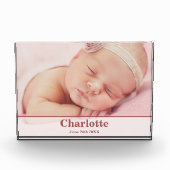 エレガントモダン誕発表写真ブロック フォトブロック (正面)