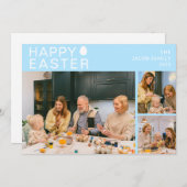 エレガントモダン賛美のイースター家族の3枚の写真 シーズンカード (正面/裏面)