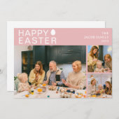 エレガントモダン賛美のイースター家族の3枚の写真 シーズンカード (正面/裏面)