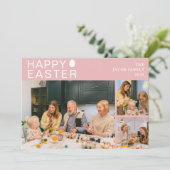 エレガントモダン賛美のイースター家族の3枚の写真 シーズンカード (スタンド正面)