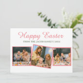 エレガントモダン賛美のイースター家族3枚の写真 シーズンカード (スタンド正面)