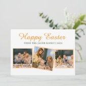 エレガントモダン賛美のイースター家族3枚の写真 シーズンカード (スタンド正面)