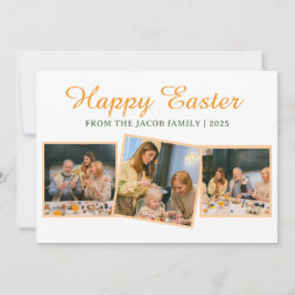 エレガントモダン賛美のイースター家族3枚の写真 シーズンカード
