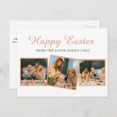エレガントモダン賛美のイースター家族3枚の写真 シーズンポストカード (正面/裏面)