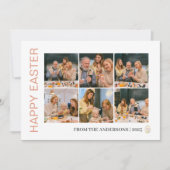 エレガントモダン賛美イースターの家族6枚の写真 シーズンカード (正面)