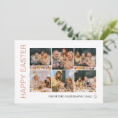 エレガントモダン賛美イースターの家族6枚の写真 シーズンカード (スタンド正面)