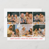 エレガントモダン賛美イースターの家族6枚の写真 シーズンポストカード (正面/裏面)