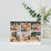 エレガントモダン賛美イースターの家族6枚の写真 シーズンポストカード (スタンド正面)