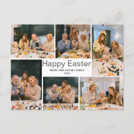 エレガントモダン賛美イースターの家族6枚の写真 シーズンポストカード