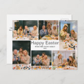 エレガントモダン賛美イースターの家族6枚の写真 シーズンポストカード (正面/裏面)