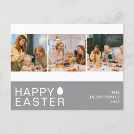 エレガントモダン賛美イースター家族3枚の写真 シーズンポストカード