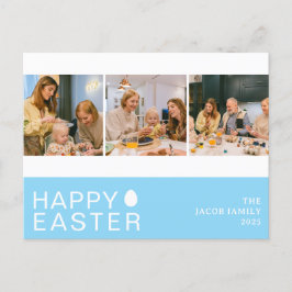 エレガントモダン賛美イースター家族3枚の写真 シーズンポストカード