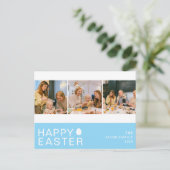 エレガントモダン賛美イースター家族3枚の写真 シーズンポストカード (スタンド正面)