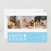 エレガントモダン賛美イースター家族3枚の写真 シーズンポストカード (正面/裏面)