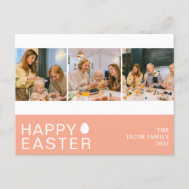 エレガントモダン賛美イースター家族3枚の写真 シーズンポストカード