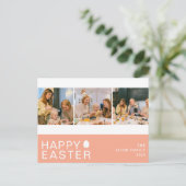 エレガントモダン賛美イースター家族3枚の写真 シーズンポストカード (スタンド正面)