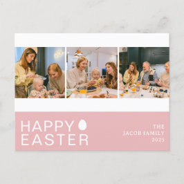 エレガントモダン賛美イースター家族3枚の写真 シーズンポストカード