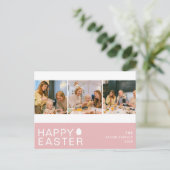 エレガントモダン賛美イースター家族3枚の写真 シーズンポストカード (スタンド正面)
