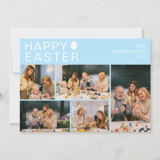 エレガントモダン賛美イースター家族5枚の写真 シーズンカード (正面)