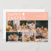 エレガントモダン賛美イースター家族5枚の写真 シーズンカード (正面/裏面)