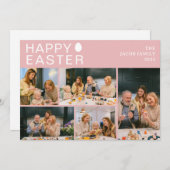 エレガントモダン賛美イースター家族5枚の写真 シーズンカード (正面/裏面)