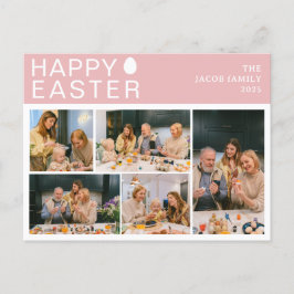 エレガントモダン賛美イースター家族5枚の写真 シーズンポストカード