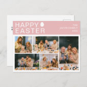 エレガントモダン賛美イースター家族5枚の写真 シーズンポストカード (正面/裏面)