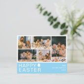エレガントモダン賛美イースター家族5枚の写真 シーズンポストカード (スタンド正面)