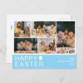 エレガントモダン賛美イースター家族5枚の写真 シーズンポストカード (正面/裏面)