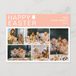 エレガントモダン賛美イースター家族5枚の写真 シーズンポストカード