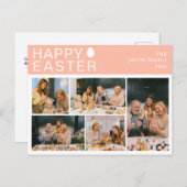 エレガントモダン賛美イースター家族5枚の写真 シーズンポストカード (正面/裏面)