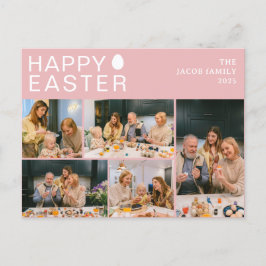 エレガントモダン賛美イースター家族5枚の写真 シーズンポストカード